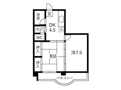 ベアーズマンション(2DK/2階)の間取り写真
