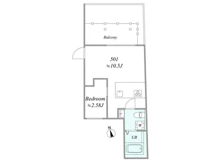 TRIAS154(1LDK/5階)の間取り写真