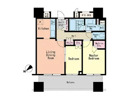 パークコート千代田富士見ザ タワー(2LDK/8階)の間取り写真