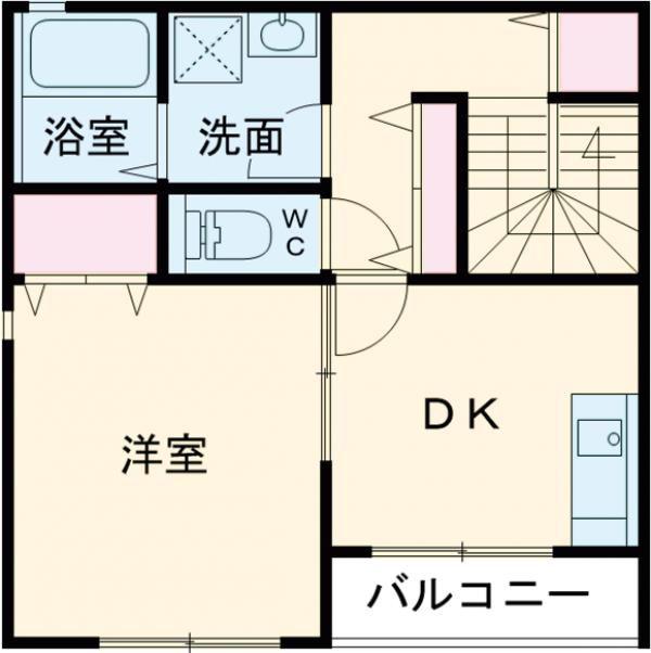 SENSE三木本町(1DK/2階)の間取り写真