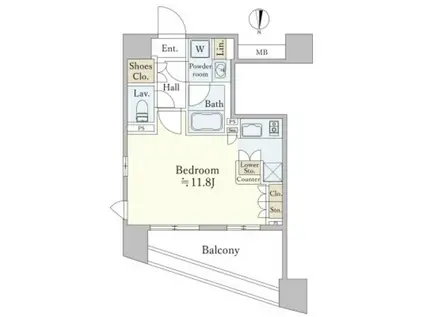 プライア渋谷(ワンルーム/10階)の間取り写真