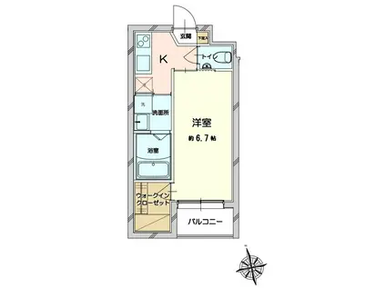 UN MATHIAS 雪ノ下(1K/2階)の間取り写真