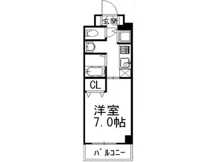 セントラーレ ビラジオ(1K/4階)の間取り写真