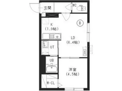 シティレジデンス宮の沢(1LDK/1階)の間取り写真