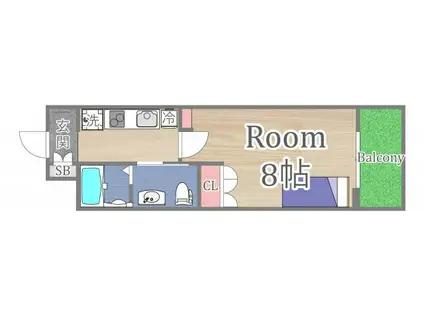 エルプレイス京橋(1K/6階)の間取り写真