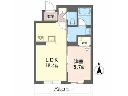 ティターニア(1LDK/3階)の間取り写真