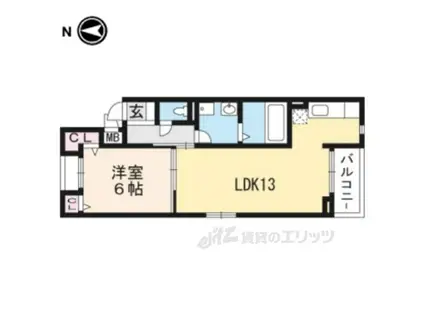 SMILE CASA(1LDK/2階)の間取り写真