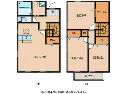 エコーヒルズ(3LDK/1階)の間取り写真
