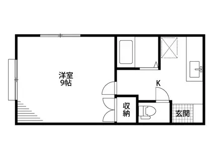 リヴカルディア(1K/2階)の間取り写真