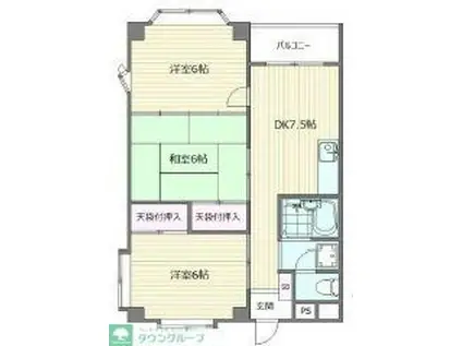 ニューブライトマンション(3DK/3階)の間取り写真