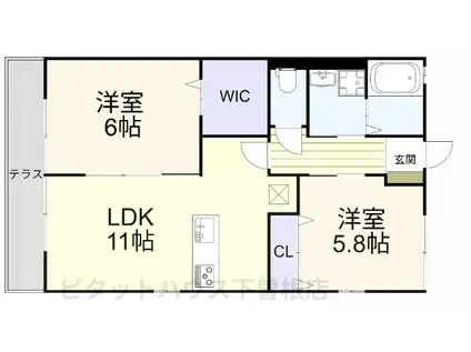 CROIRE・II(2LDK/1階)の間取り写真