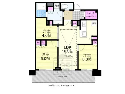 BRILLIATOWER箕面船場TOP OF THE HILL(3LDK/30階)の間取り写真