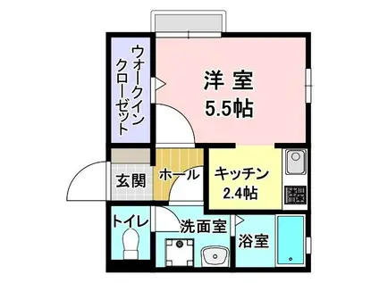 アイリス(ワンルーム/2階)の間取り写真