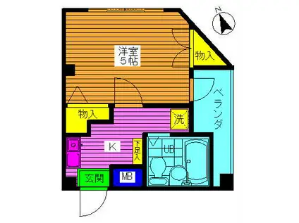 ビルヴァンテアン(1K/4階)の間取り写真