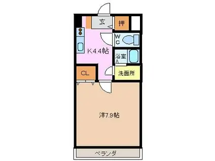 パティオみずい(1K/6階)の間取り写真