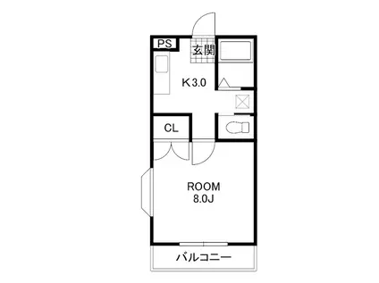ロッキーイイヅカ(1K/2階)の間取り写真