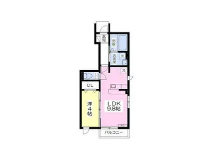 AMITY K(1LDK/1階)の間取り写真