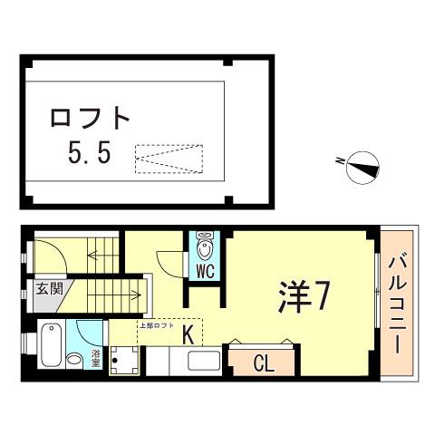 福山マンション(ワンルーム/3階)の間取り写真