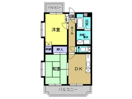 ユーミー司(2DK/2階)の間取り写真