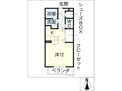 RORIAN(ワンルーム/2階)の間取り写真