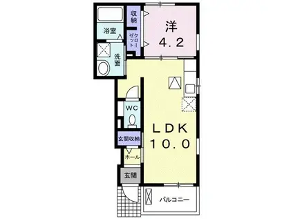 フトゥロ(1LDK/1階)の間取り写真