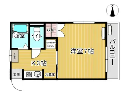 エレガンスマンション(1K/2階)の間取り写真