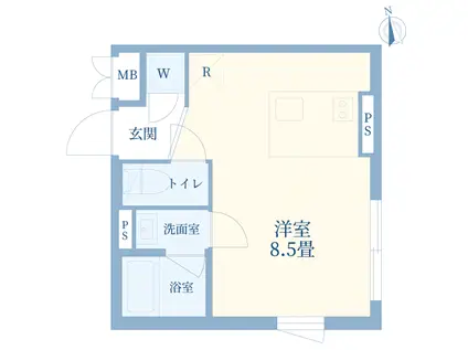 WIT三軒茶屋(ワンルーム/4階)の間取り写真