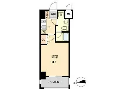 ASレジデンス上前津(1K/4階)の間取り写真