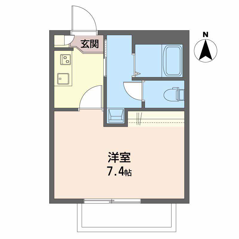 CASA安宅(1K/1階)の間取り写真
