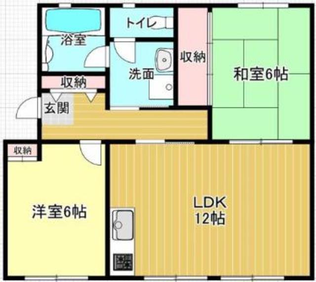 サンハイツ堰下(2LDK/3階)の間取り写真