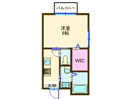 ディアコート南(1K/2階)の間取り写真