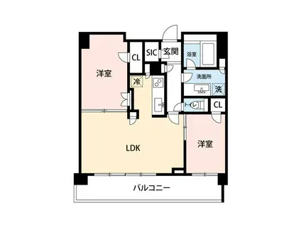 マイナビSTAYアーバンスイート赤坂(2LDK/3階)の間取り写真