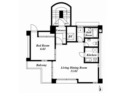 アーバンヒル仙石(1LDK/2階)の間取り写真
