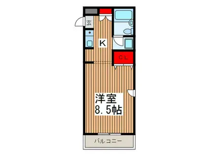 ハイホーム西川口(1K/3階)の間取り写真
