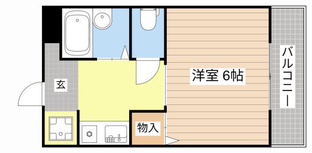 ベルクレスト(1K/1階)の間取り写真