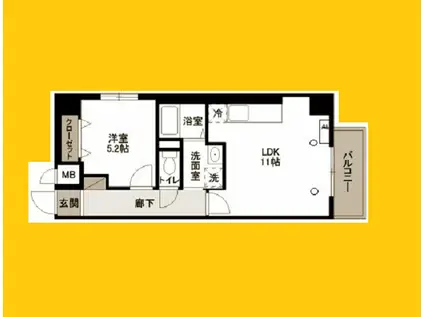 GRACE COURT(1LDK/7階)の間取り写真