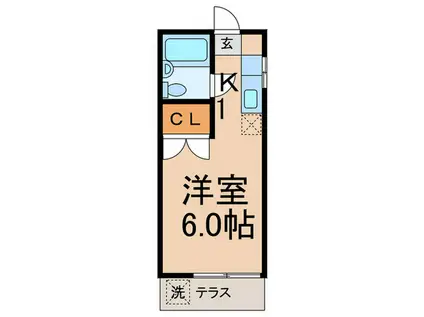 代沢コーポ(1K/2階)の間取り写真