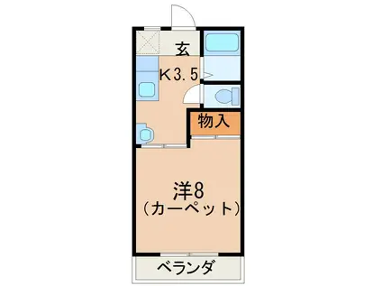 福並ハイツA(1K/2階)の間取り写真