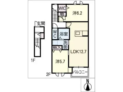 T´Sフローラ(2LDK/2階)の間取り写真