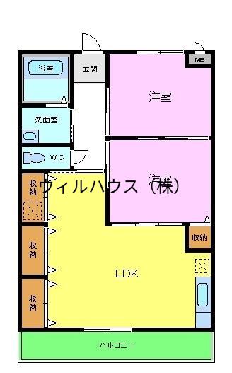 サンライズ(2LDK/2階)の間取り写真