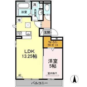 MA CHAMBRE(1LDK/1階)の間取り写真