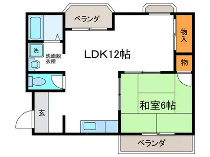 プリシェール河合(1LDK/3階)の間取り写真
