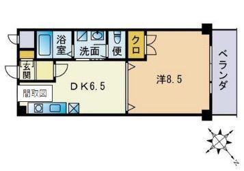 クラウンV(1DK/1階)の間取り写真