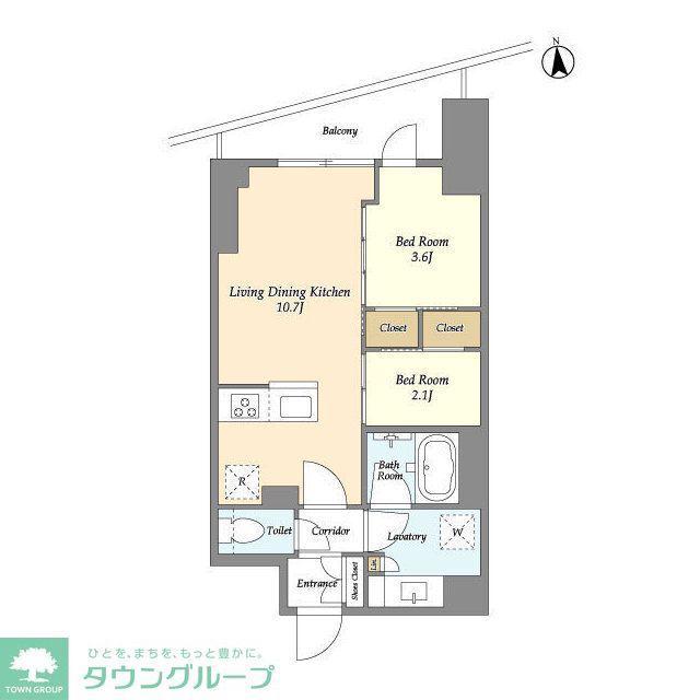 コンフォリア竹ノ塚イースト(2LDK/10階)の間取り写真