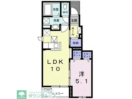 ソレイユ・ルヴァン(1LDK/1階)の間取り写真