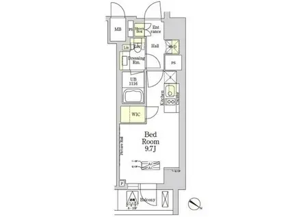 THE CLASS MINAMIAZABU(ワンルーム/3階)の間取り写真