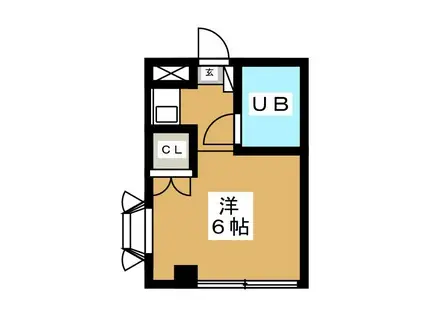 ユーハイデンス(ワンルーム/2階)の間取り写真