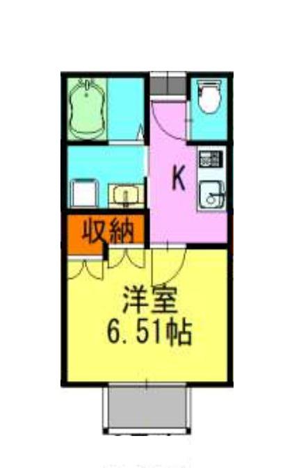飯山満町共同(1K/2階)の間取り写真