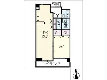 ベルヴィルV(1LDK/5階)の間取り写真