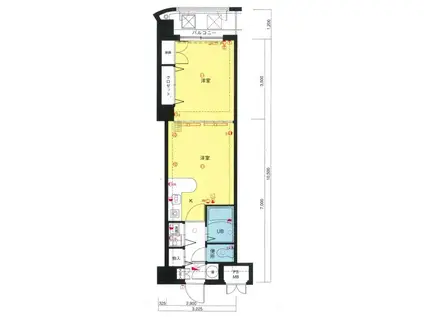 モントーレ天神(1DK/3階)の間取り写真